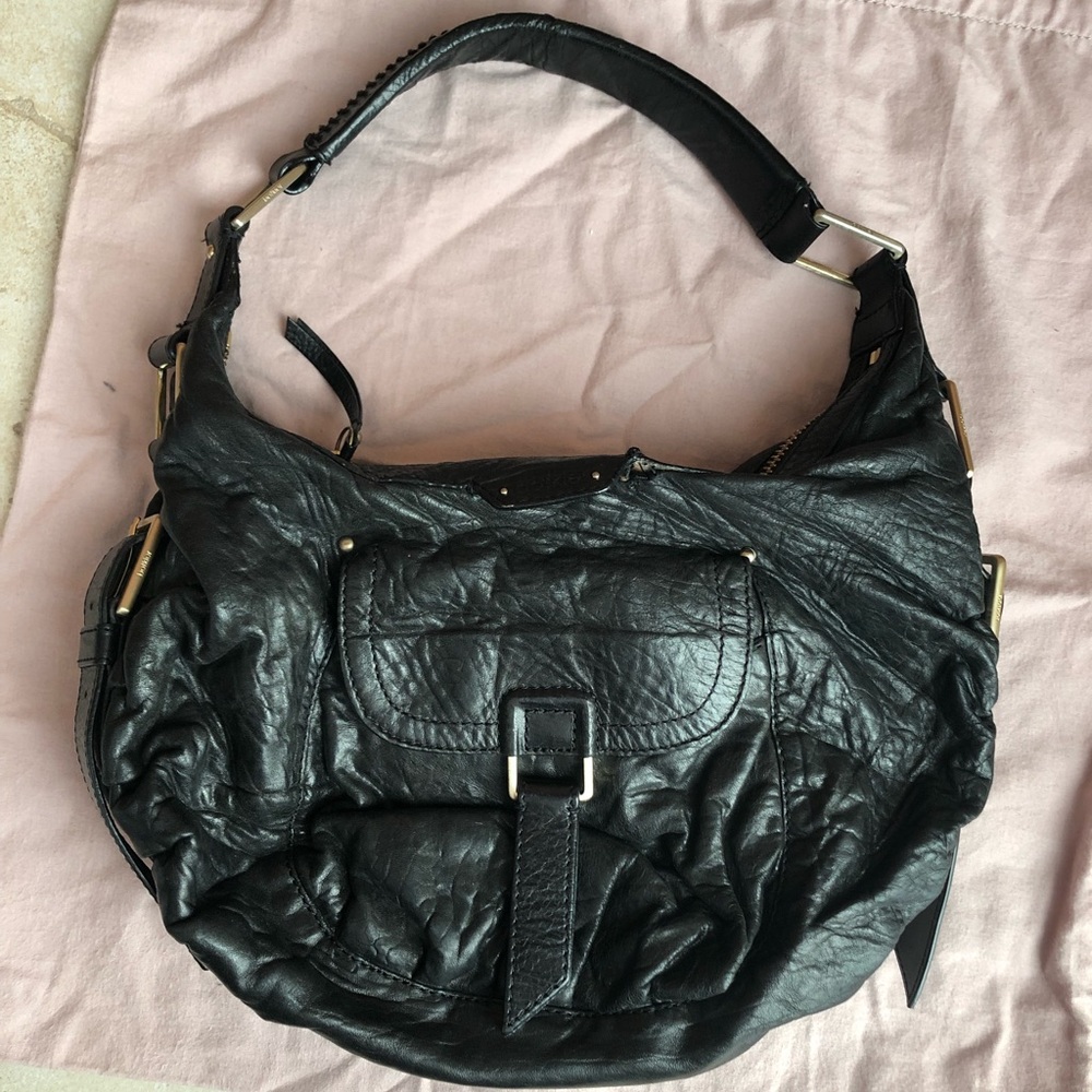 Black leather Botkier shoulder bag with dust bag